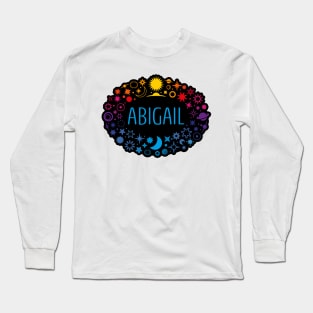 Abigail name surrounded by space Long Sleeve T-Shirt